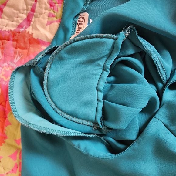 Vintage 70s Dressy Sheer Green Blouse Business Office Party Academia Preppy - Picture 9 of 13